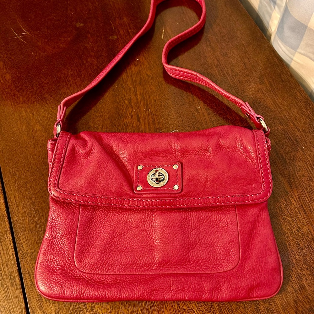 Like New! Marc Jacobs Red Crossbody Bag with Silver-Toned Hardware - 10 x 7.5